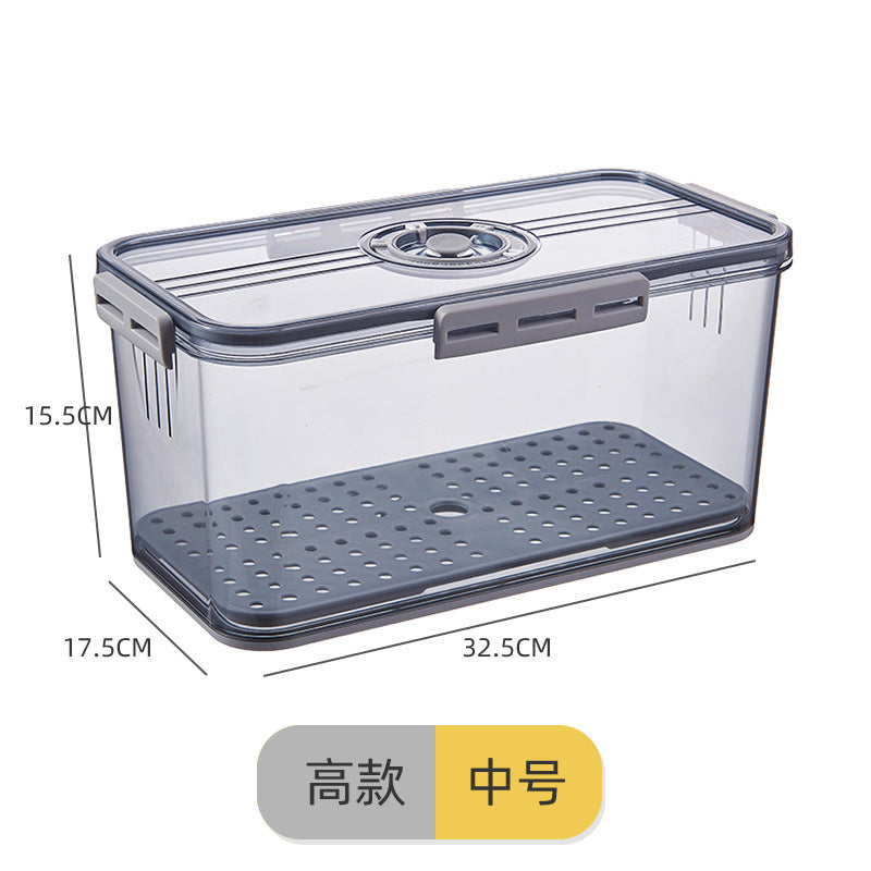 Refrigerator Storage Box Plastic Kitchen Organizer Timing Frozen Food Grade PET Sealed Large Capacity Transparent Storage Box