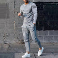 European goods foreign trade men's clothing suit spring and autumn style two-piece suit round neck long-sleeved T-shirt trousers suit men's autumn casual wear