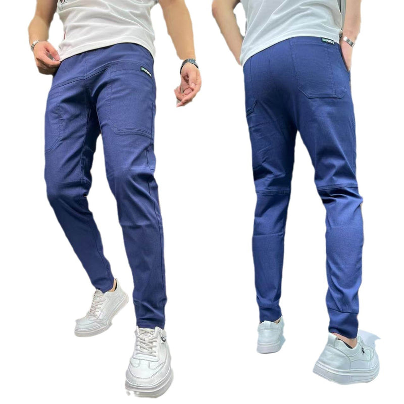 Dennis Trousers Company Early Autumn Six Pockets High Elastic Skinny Casual Pants All-match Casual Straight Pants Men