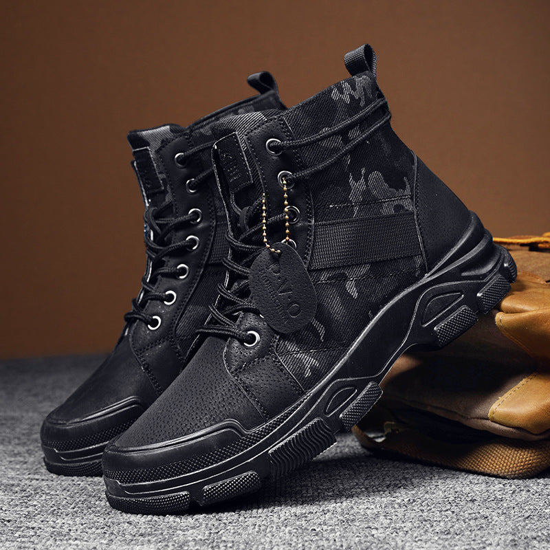 Popular Men's Boots 2021 Autumn New Men's Camouflage Boots Trendy Casual Martin Boots Retro Desert Military Boots Wholesale