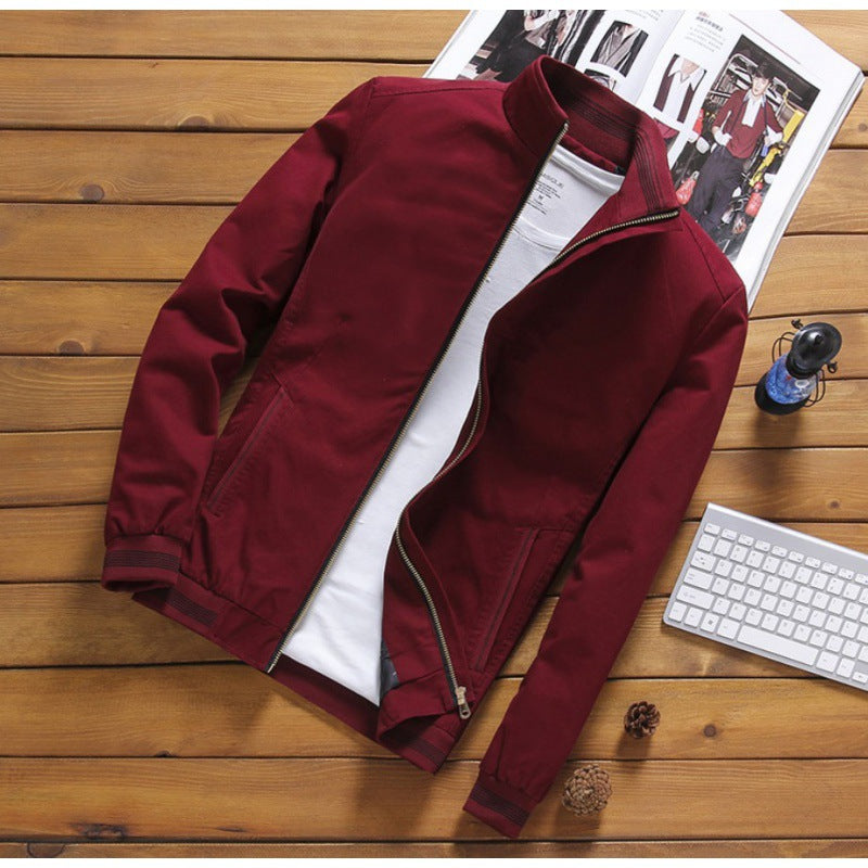 Cross-border supply 2022 winter new men's jacket plus velvet thick Korean version of the slim men's jacket stand collar men's trend