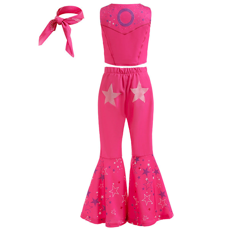 European and American new cosplay live-action Barbie movie matching set for girls stage performance slimming two-piece set