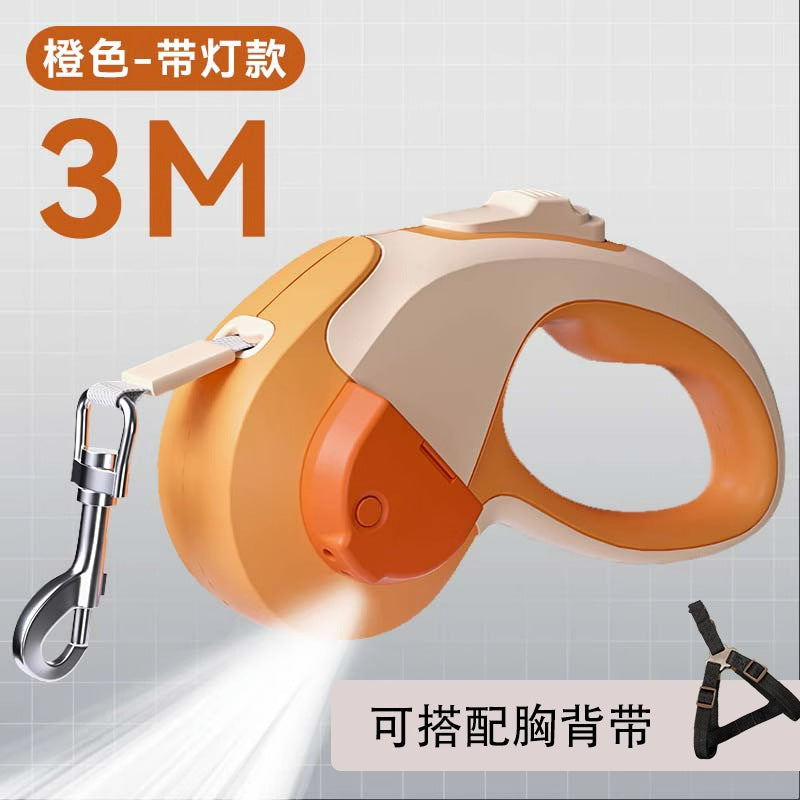 Dog retractable luminous automatic leash small and medium-sized dog walking rope dog chain Teddy outing pet supplies