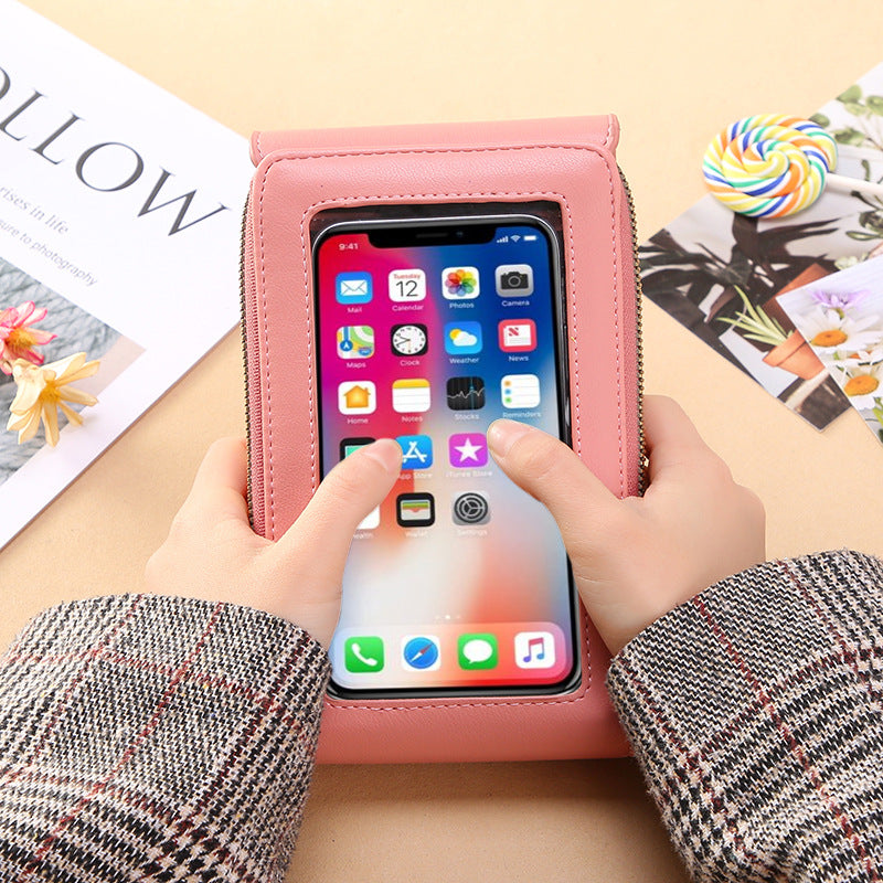 Touch screen mobile phone bag female small messenger cute small bag for mobile phone fashion key coin purse vertical