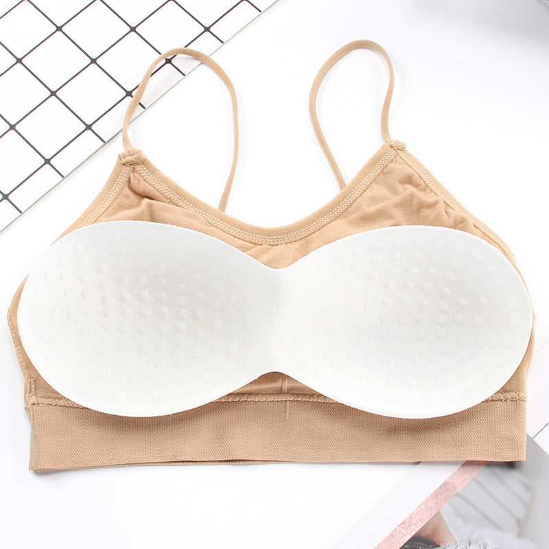 New seamless anti-glare tube top with chest pad threaded camisole beauty back wrap chest one piece bra underwear women