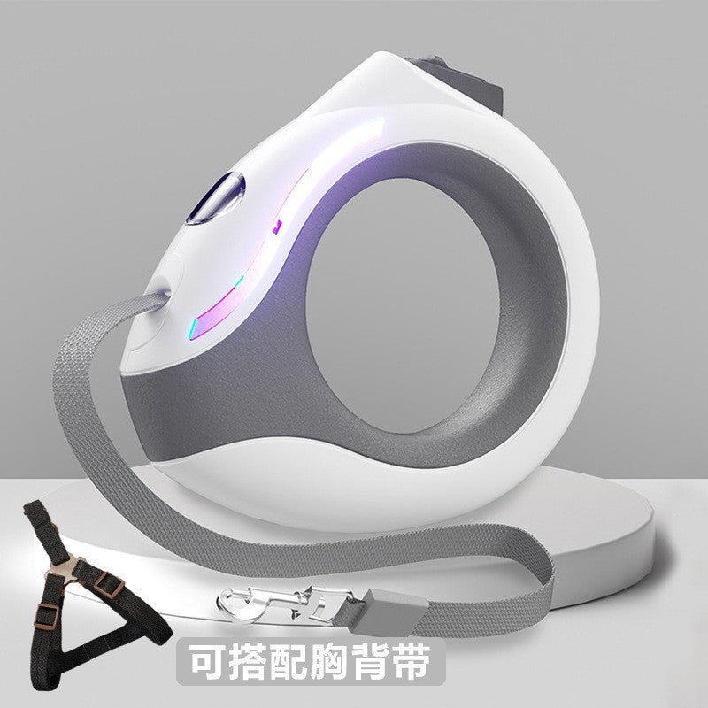 Dog retractable luminous automatic leash small and medium-sized dog walking rope dog chain Teddy outing pet supplies