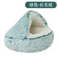 Crystal velvet warm round half-pack cat litter pet kennel deep sleep plush round nest sleeping bag semi-closed cat litter