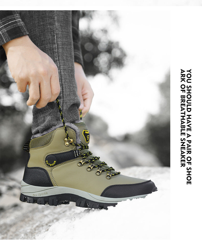 Winter cross-border large size plus velvet thickened warm snow boots foreign trade Martin outdoor men's high-top Northeastern large cotton boots