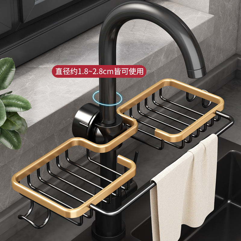Kitchen faucet rack, sink rack, dishwashing sink, steel ball rag storage artifact, sponge drain rack
