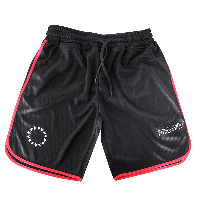 Summer men's shorts tide brand loose large size mesh straight five-point pants men's quick-drying breathable running sports pants