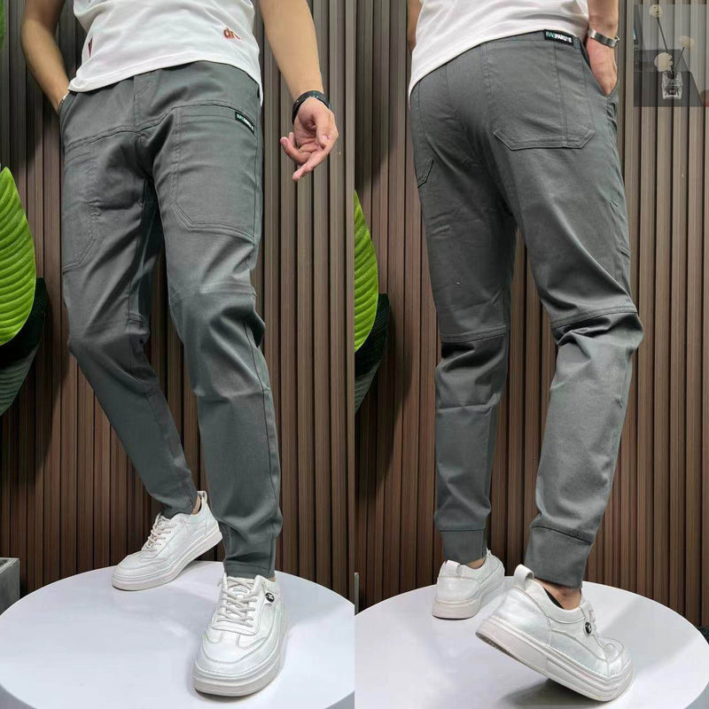 Dennis Trousers Company Early Autumn Six Pockets High Elastic Skinny Casual Pants All-match Casual Straight Pants Men
