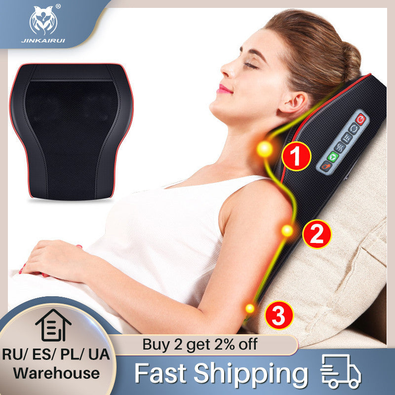 Cross-border cervical massager neck and waist multi-functional shoulder and neck massage cushion kneading electric lumbar massage pillow