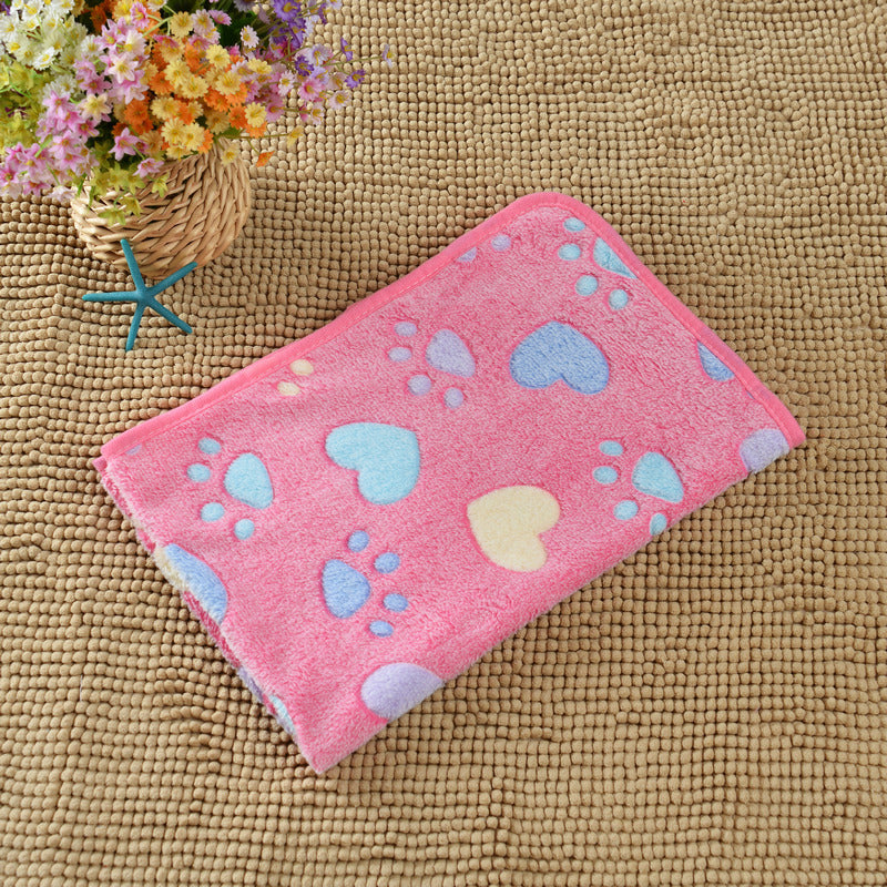 Wholesale pet blanket four seasons universal blanket warm flannel paw print blanket cat dog blanket dog seat cushion