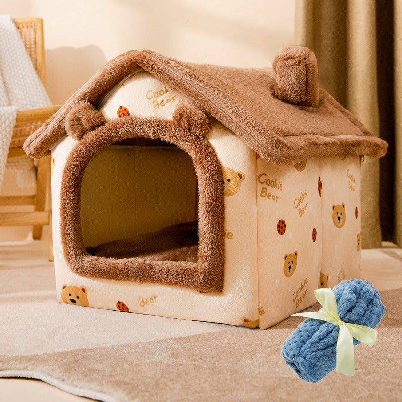 Double roof detachable and washable dog house four seasons universal cat bed autumn and winter tent dog bed pet bed cat house dog house dog house