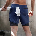 Cross-border summer sports shorts men's double-layer quick-drying breathable squat jogging exercise casual pants basketball five-point pants