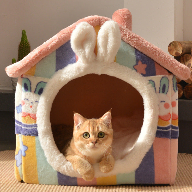 Manufacturer wholesale cat nest, cat villa, kennel house, universal for all seasons, internet celebrity closed cat house, pet supplies