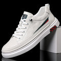 Men's shoes 2023 autumn new British fashion genuine leather casual white shoes men's trendy all-match slip-on sneakers