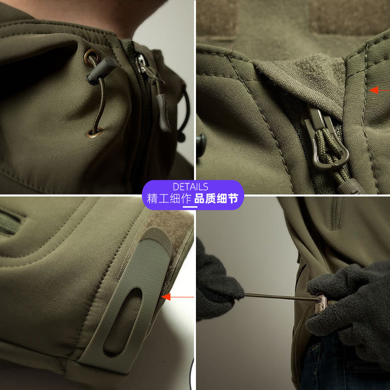 Military Shark Skin Soft Shell Jackets Men AliExpress Jackets plus velvet