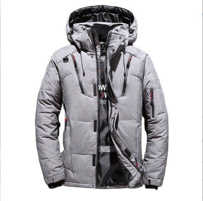 Cross-border hot selling men's winter outdoor warm thick sports cotton jacket containing white duck down youth fashion