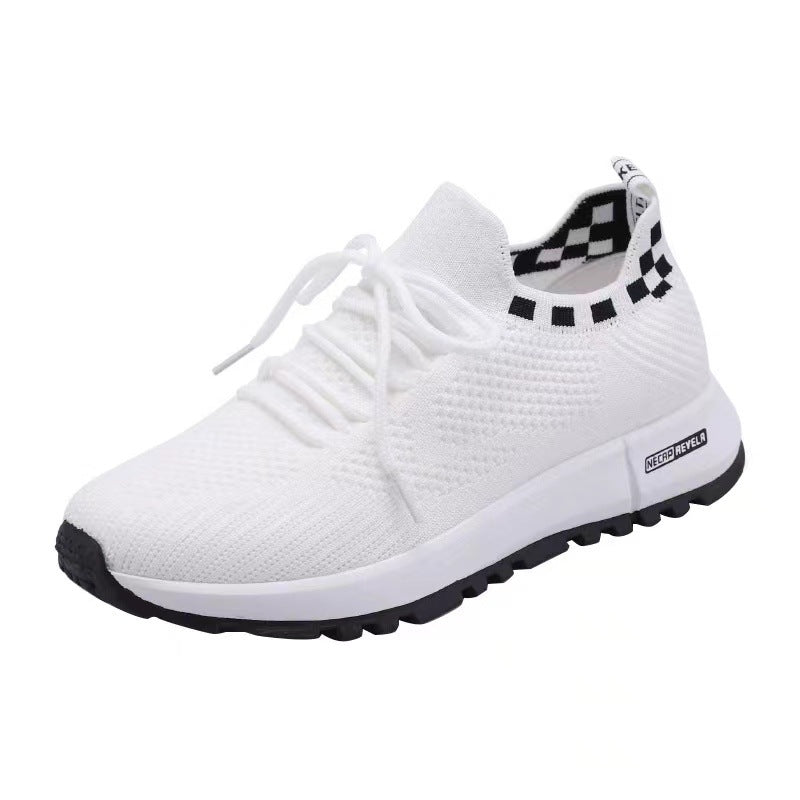 2023 Spring, Summer and Autumn New Women's Shoes Feiwei Breathable Running Shoes Front Lace Up Women's Casual White Shoes Soft Sole Shoes