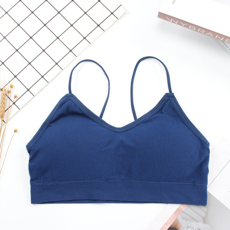 New seamless anti-glare tube top with chest pad threaded camisole beauty back wrap chest one piece bra underwear women
