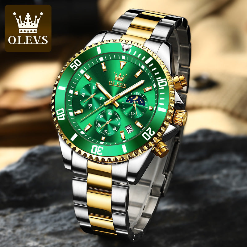One piece drop shipping Oris brand watch hot selling multi-function chronograph three-eye quartz watch waterproof men's watch men's watch