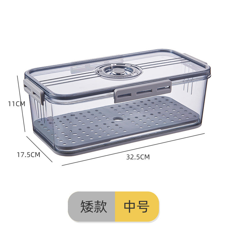Refrigerator Storage Box Plastic Kitchen Organizer Timing Frozen Food Grade PET Sealed Large Capacity Transparent Storage Box