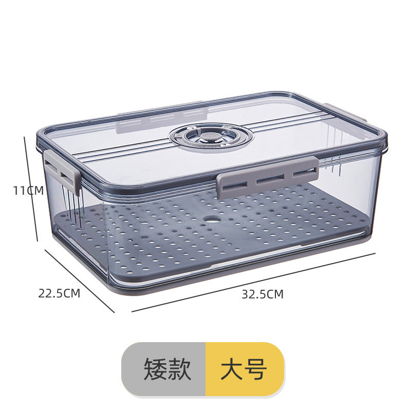 Refrigerator Storage Box Plastic Kitchen Organizer Timing Frozen Food Grade PET Sealed Large Capacity Transparent Storage Box