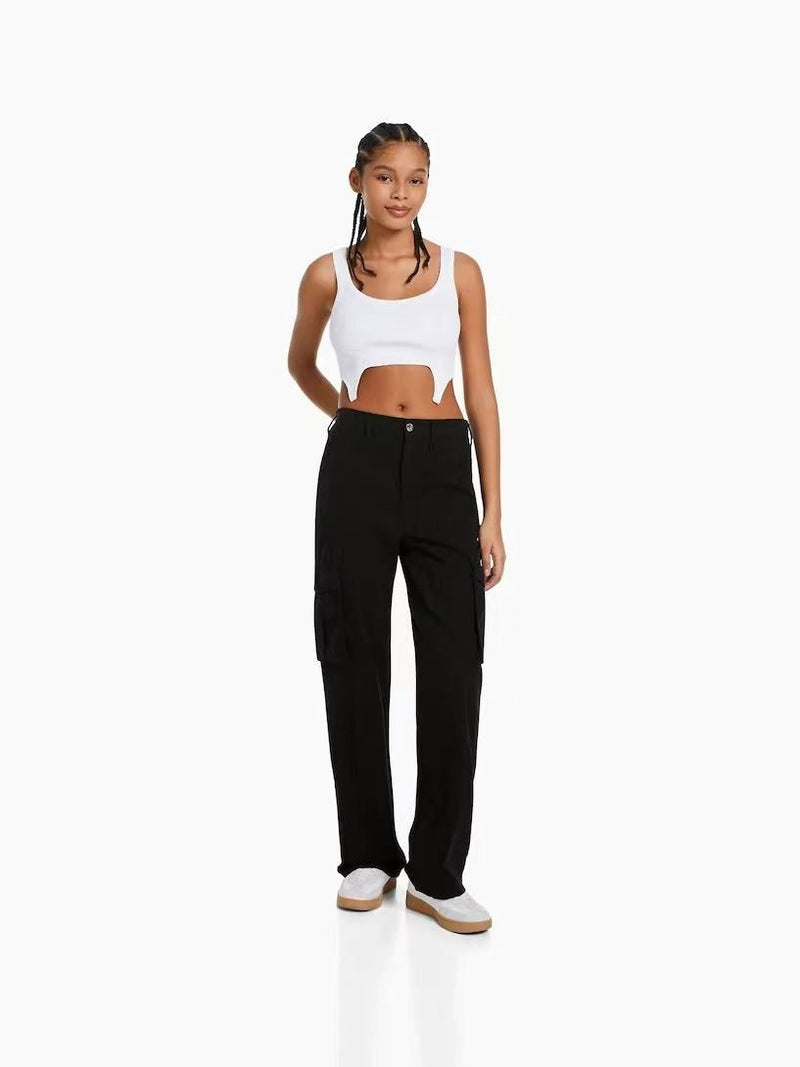 2023 Cross-border Summer New Casual Versatile Army Green Overalls Hot Girls High Waist Slim Pants Women's Trendy