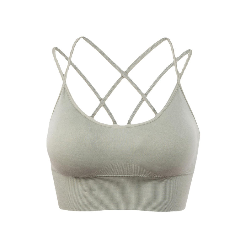 Thin strap cross back sports bra for women shock-proof quick-drying running yoga sports bra without rims large size bra