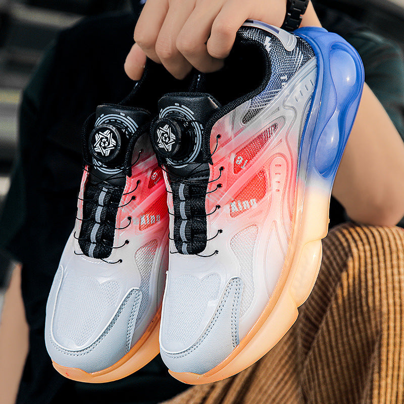 Sports shoes men's swivel buttons foreign trade large size daddy shoes couple running machine armor shoes men's shoes factory direct sales