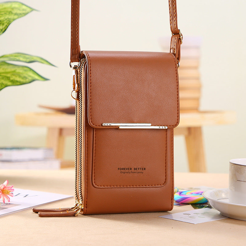 Touch screen mobile phone bag female small messenger cute small bag for mobile phone fashion key coin purse vertical