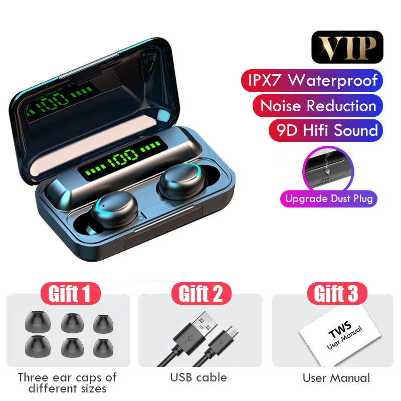 New private model F9-2 F9-5 F9-5C Macaron true wireless digital display Bluetooth headset 5.0 sports headset