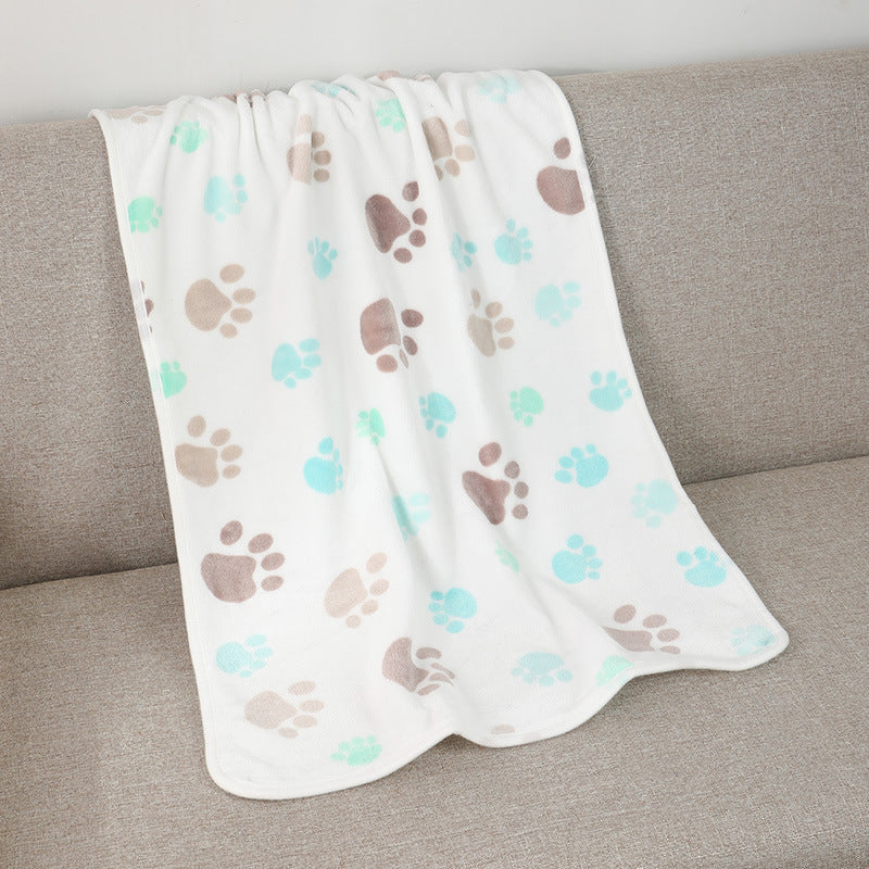Wholesale pet blanket four seasons universal blanket warm flannel paw print blanket cat dog blanket dog seat cushion