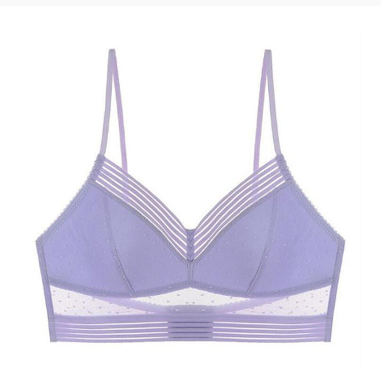 No steel ring big breast women's underwear sexy big open back beautiful back U-shaped bra summer one-piece thin invisible bra