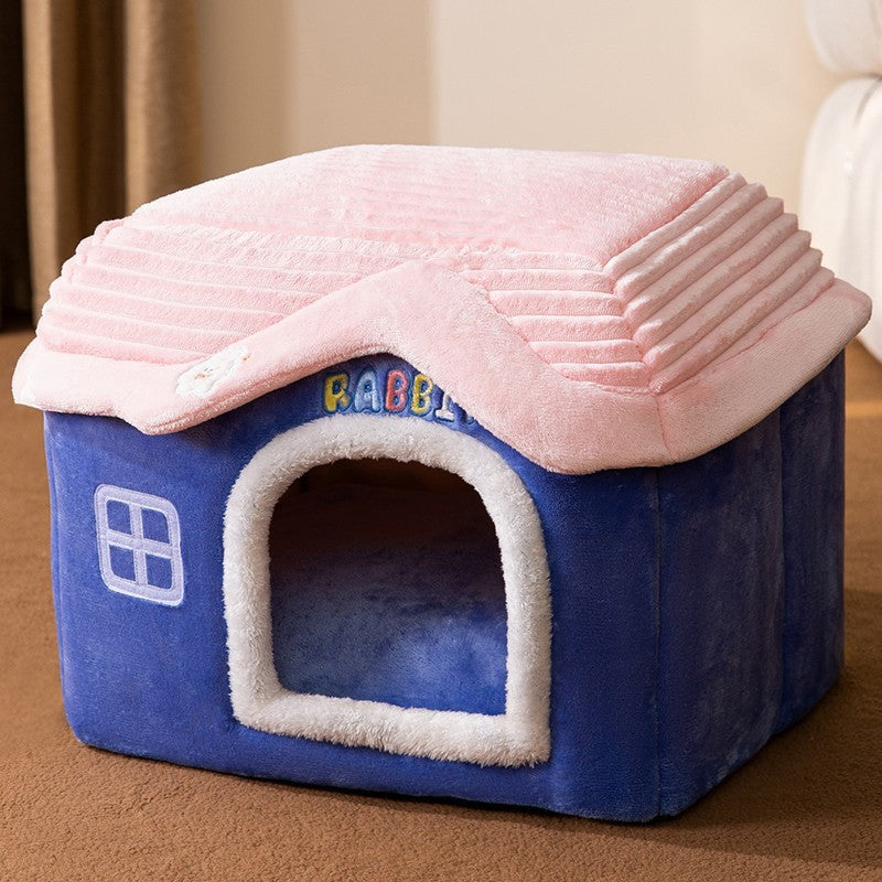New cat nest rabbit door curtain four-season universal dog kennel for small and medium-sized dogs closed removable and washable dog bed pet kennel mat
