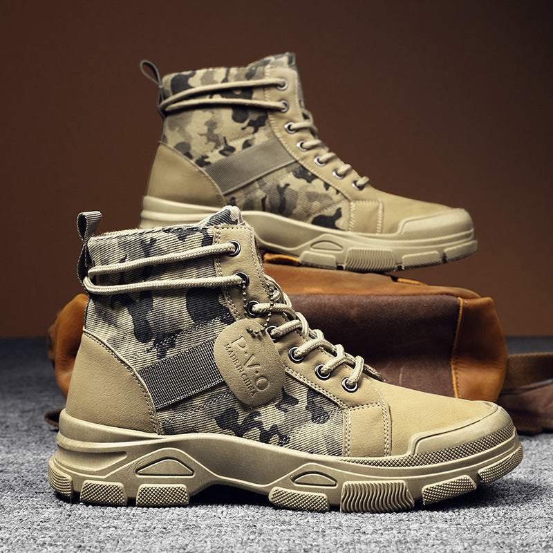 Popular Men's Boots 2021 Autumn New Men's Camouflage Boots Trendy Casual Martin Boots Retro Desert Military Boots Wholesale