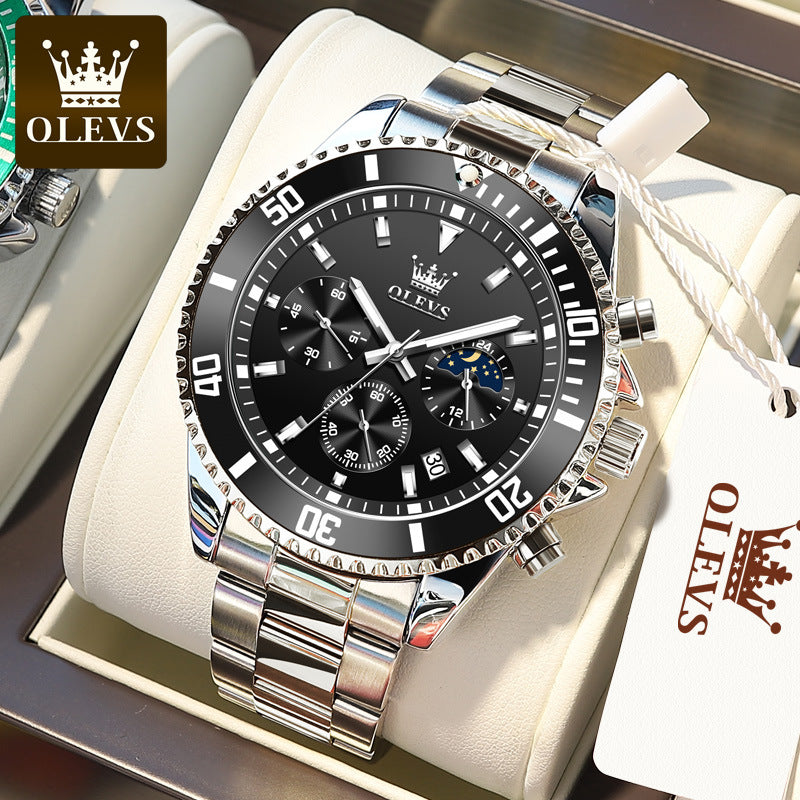 One piece drop shipping Oris brand watch hot selling multi-function chronograph three-eye quartz watch waterproof men's watch men's watch