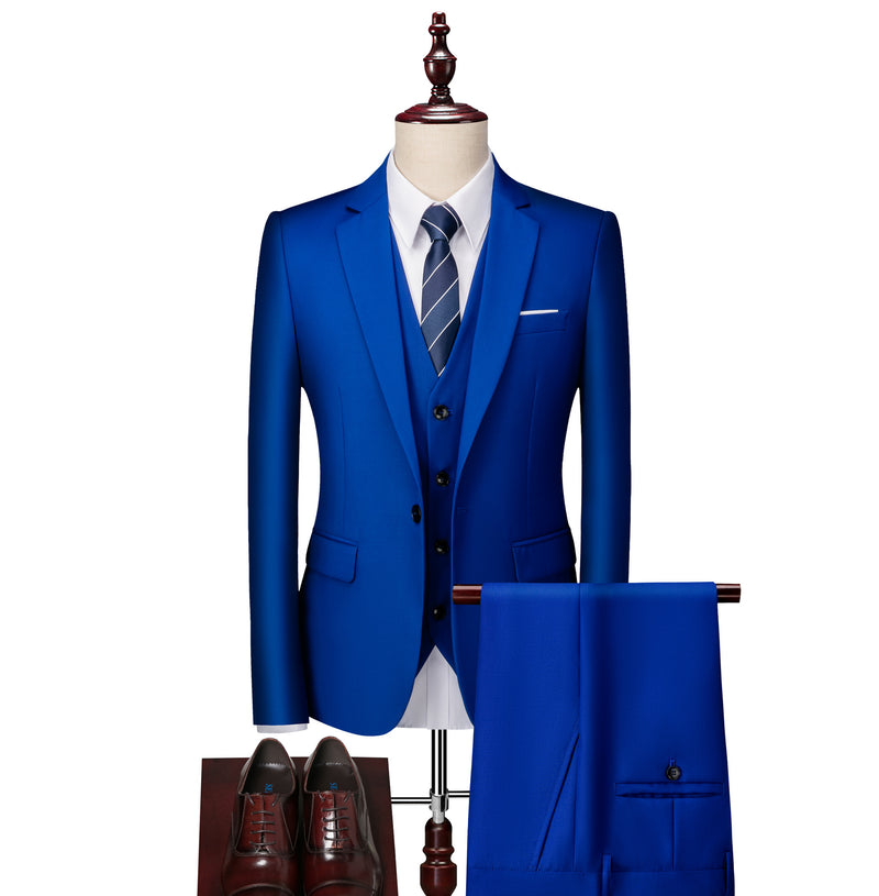 Amazon's cross-border hot-selling men's Korean-style slim-fit suit suit men's large size business casual groom's dress suit