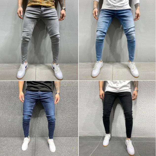 High quality European and American men's stretch skinny jeans
