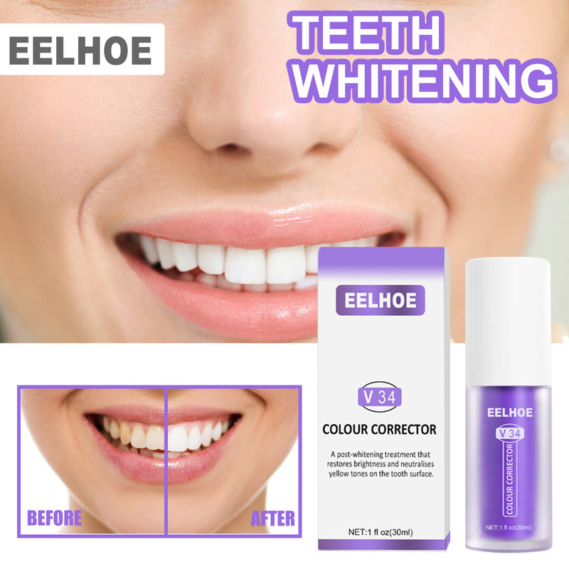 EELHOE V34 toothpaste repair teeth repair oral cleaning purple orange toothpaste dazzle white and remove tooth stains