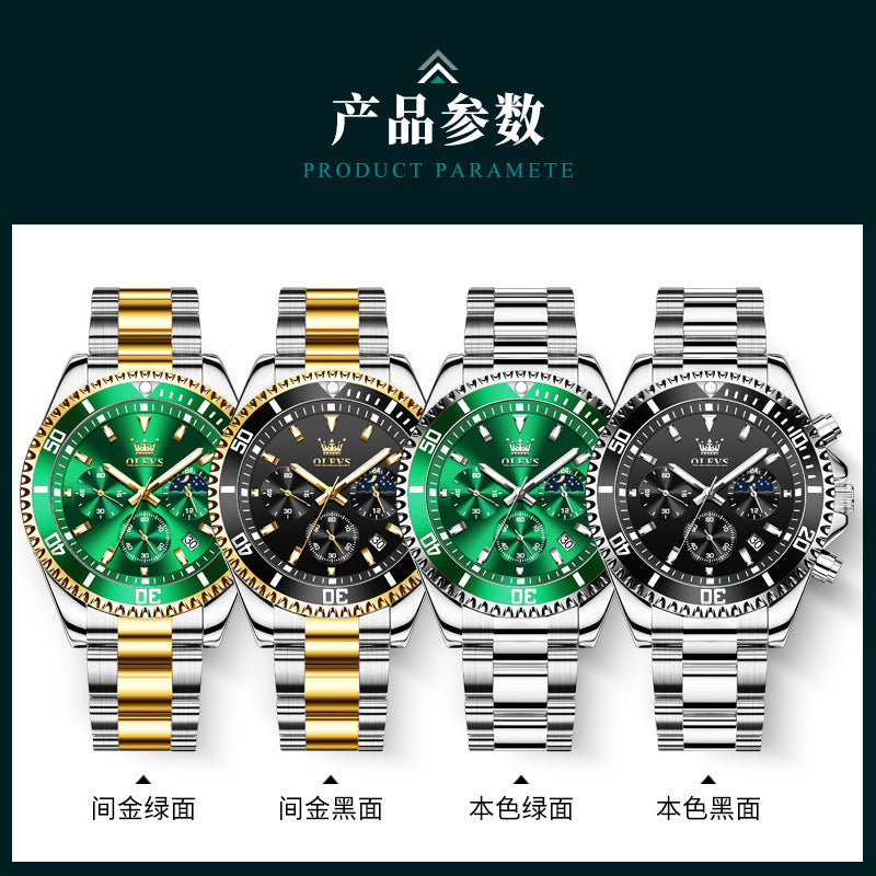 One piece drop shipping Oris brand watch hot selling multi-function chronograph three-eye quartz watch waterproof men's watch men's watch