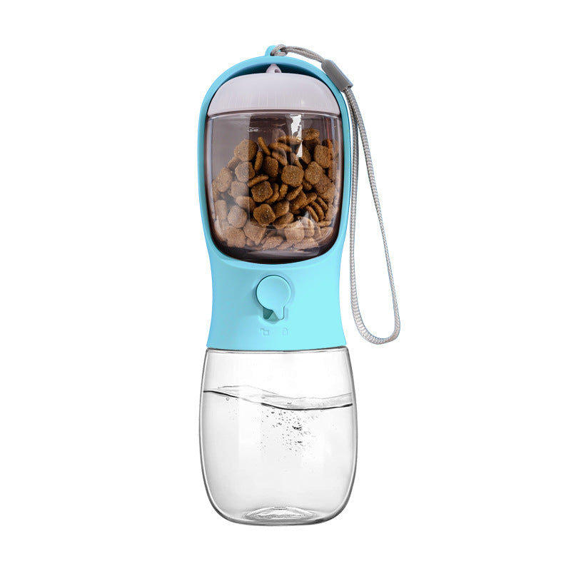 Pet new pet two-in-one water and food cup cat and dog accompanying cup portable pet drinking bottle pet dog water cup