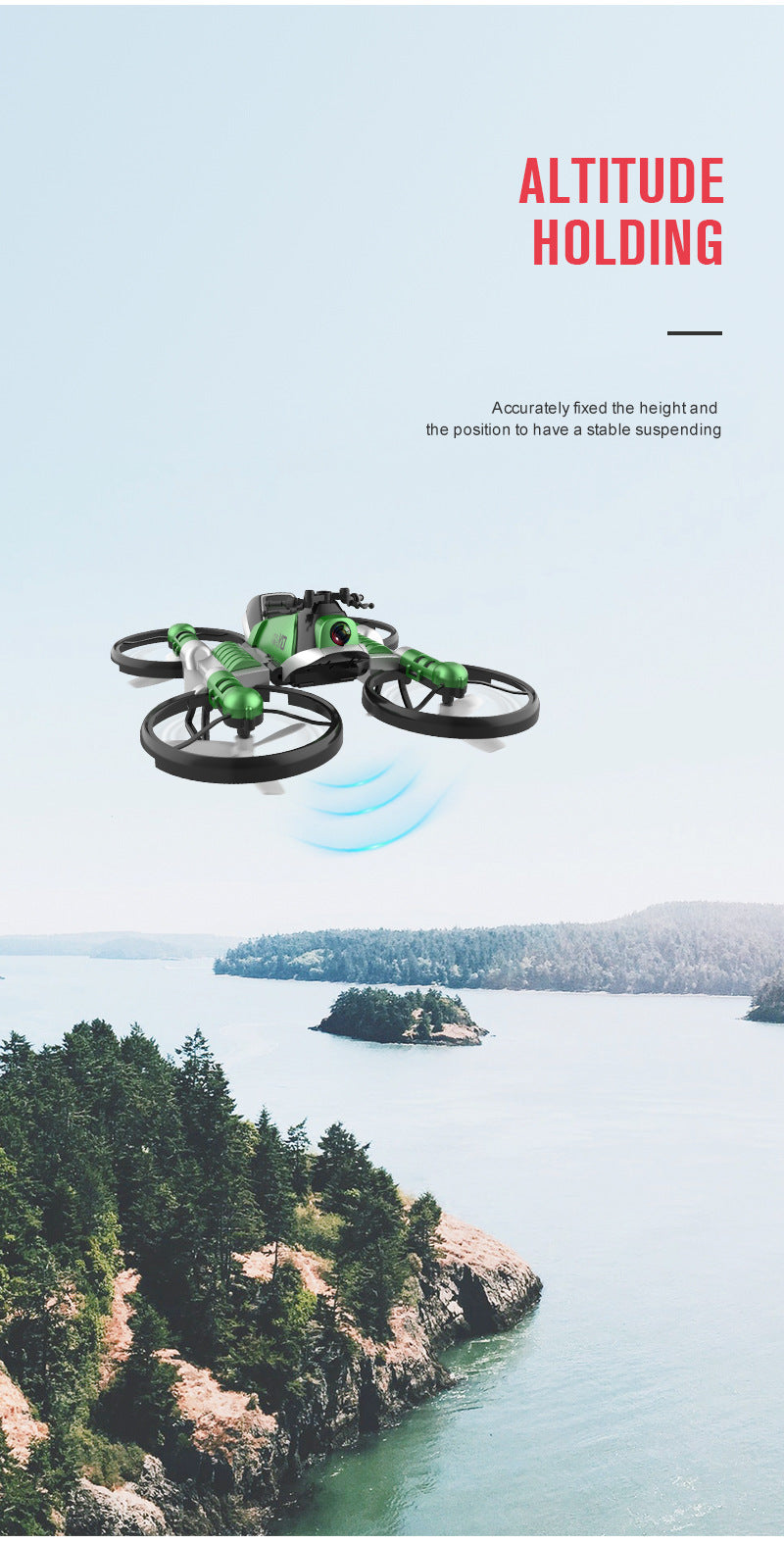 Land and air folding deformation motorcycle quadcopter gesture sensing aerial drone remote control aircraft toy