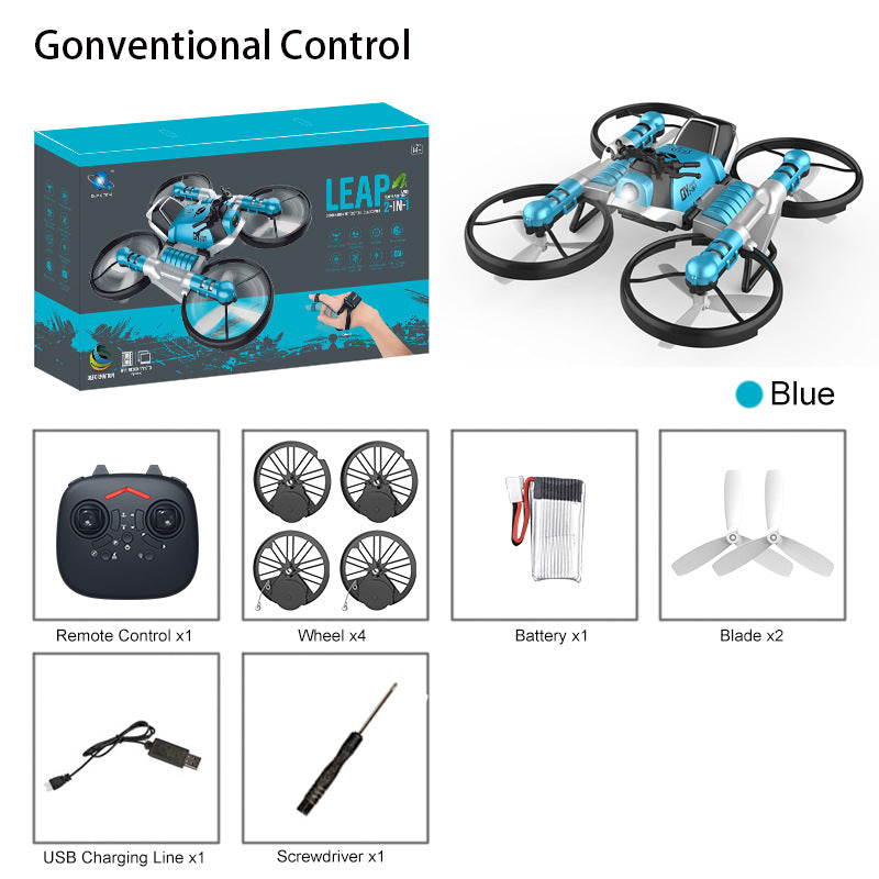 Land and air folding deformation motorcycle quadcopter gesture sensing aerial drone remote control aircraft toy