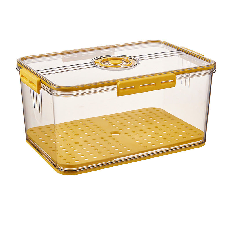 Refrigerator Storage Box Plastic Kitchen Organizer Timing Frozen Food Grade PET Sealed Large Capacity Transparent Storage Box