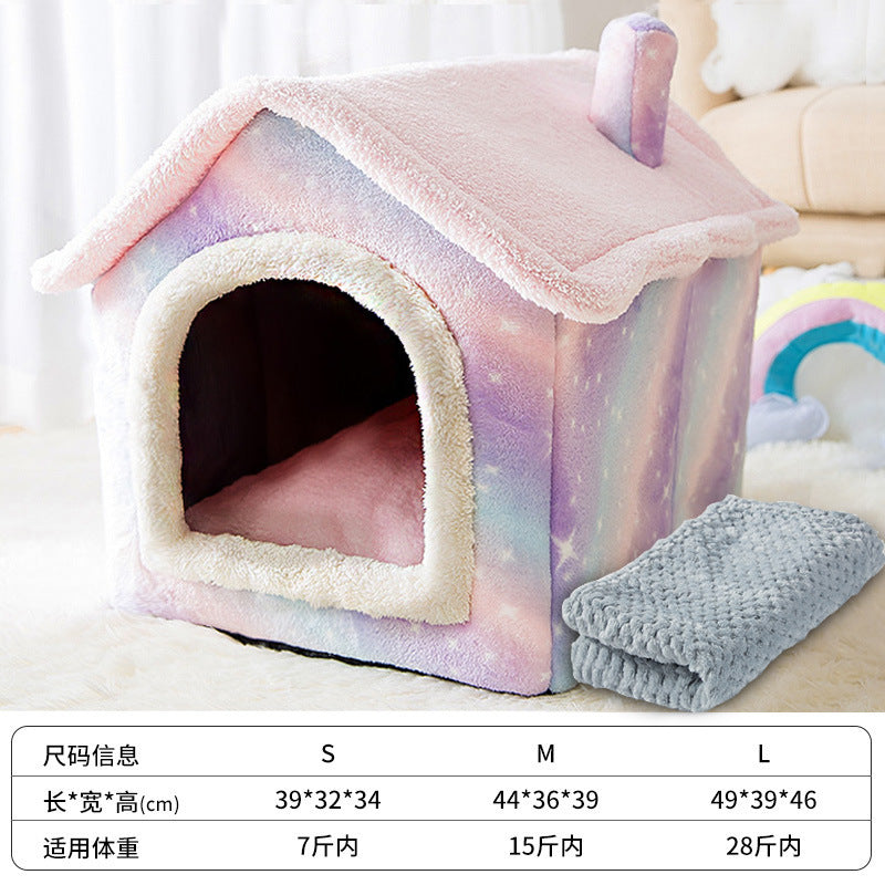 Double roof detachable and washable dog house four seasons universal cat bed autumn and winter tent dog bed pet bed cat house dog house dog house