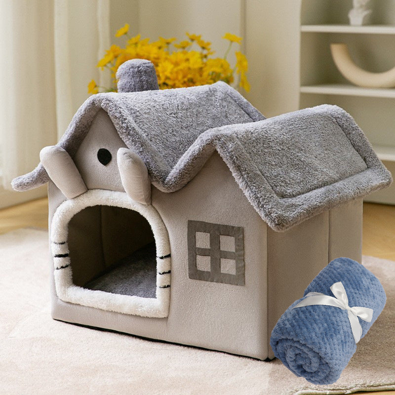 Double roof detachable and washable dog house four seasons universal cat bed autumn and winter tent dog bed pet bed cat house dog house dog house