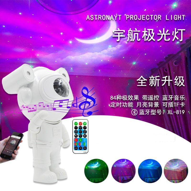 Cross-border astronaut starry sky projector light astronaut bluetooth music aerospace northern lights projector atmosphere night light