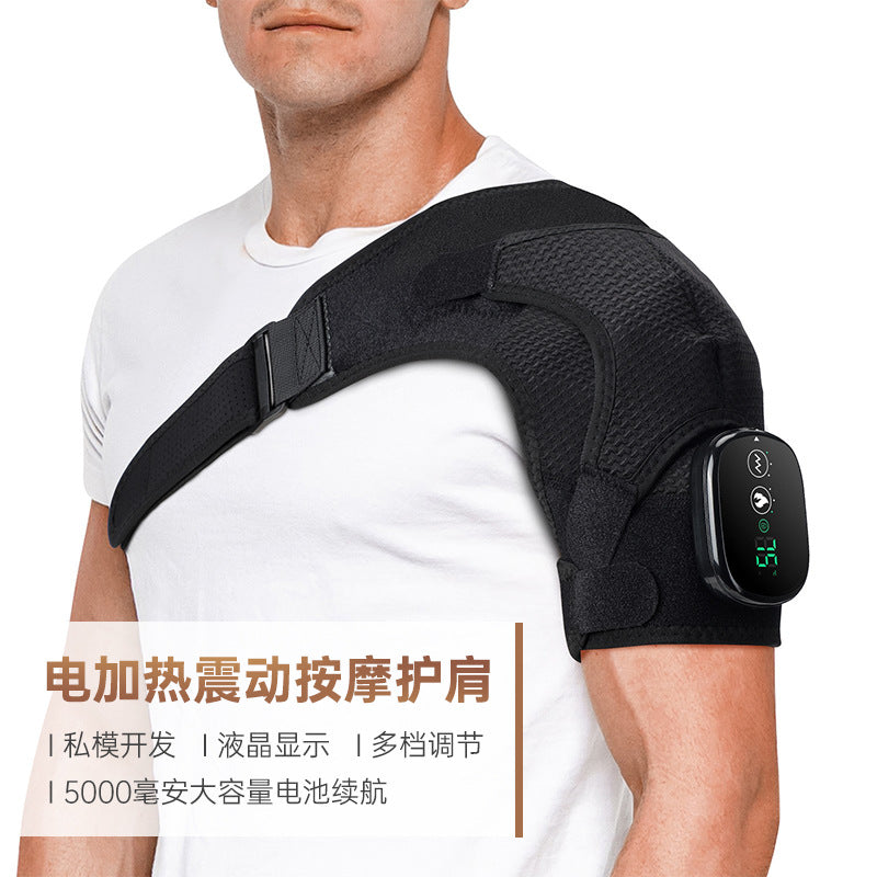Cross-border new product electric massage shoulder pads 3-speed adjustable controller shoulder pads USB charging sports warm protective gear